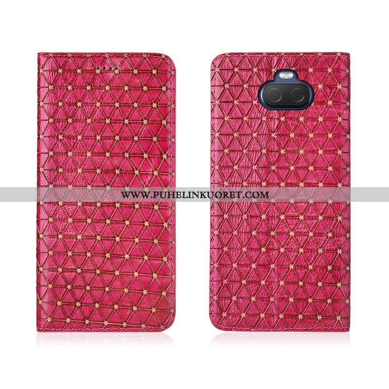 Kuoret, Kotelo Sony Xperia 10 Plus Aito Nahka Pehmeä Neste Nahkakuori Simpukka Kuori Pinkki