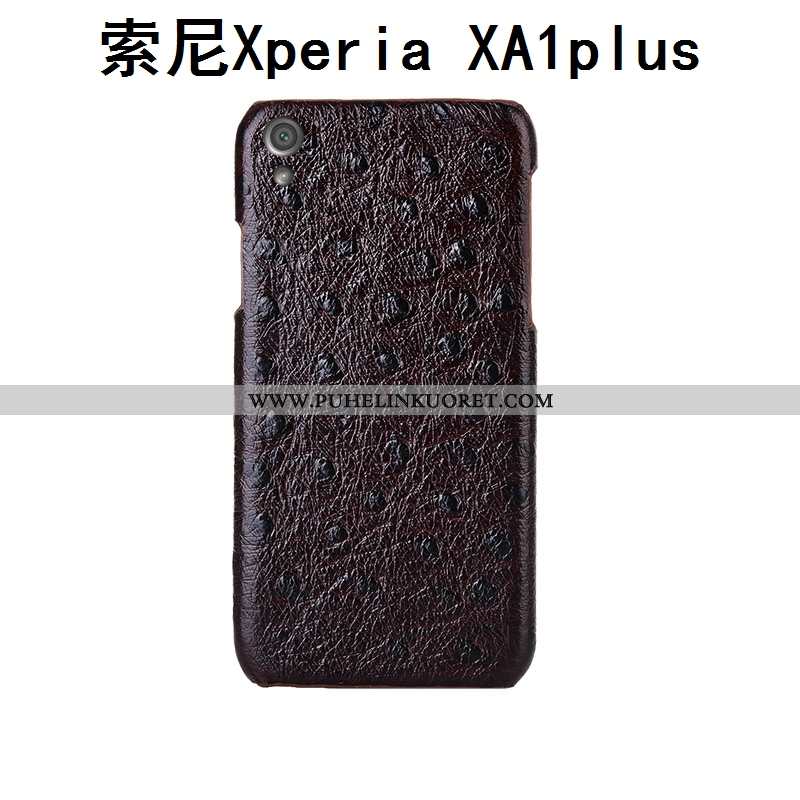 Kuoret, Kotelo Sony Xperia Xa1 Plus Aito Nahka Kukkakuvio Luova Kuori Puhelimen Ruskea