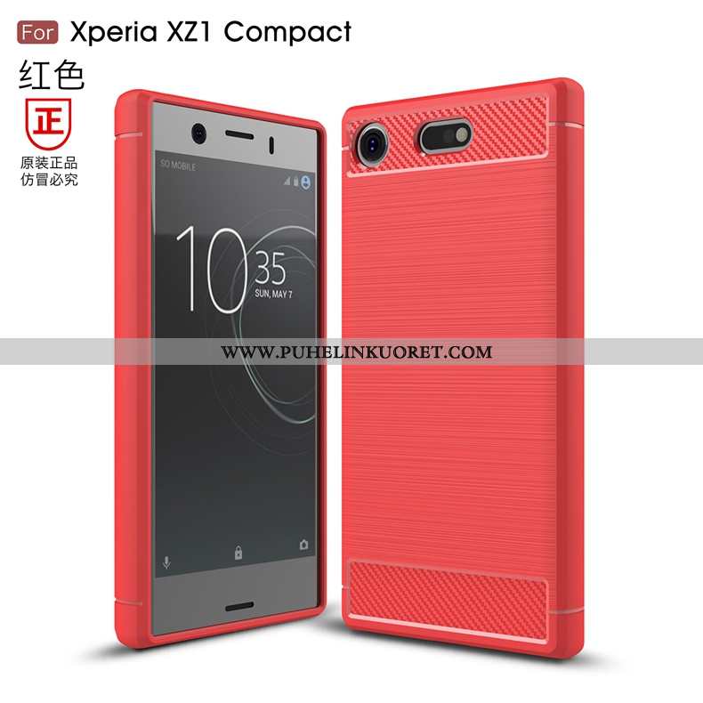Kuoret, Kotelo Sony Xperia Xz1 Compact Suojaus Kukkakuvio Kuori Johdin Kuitu Mustat