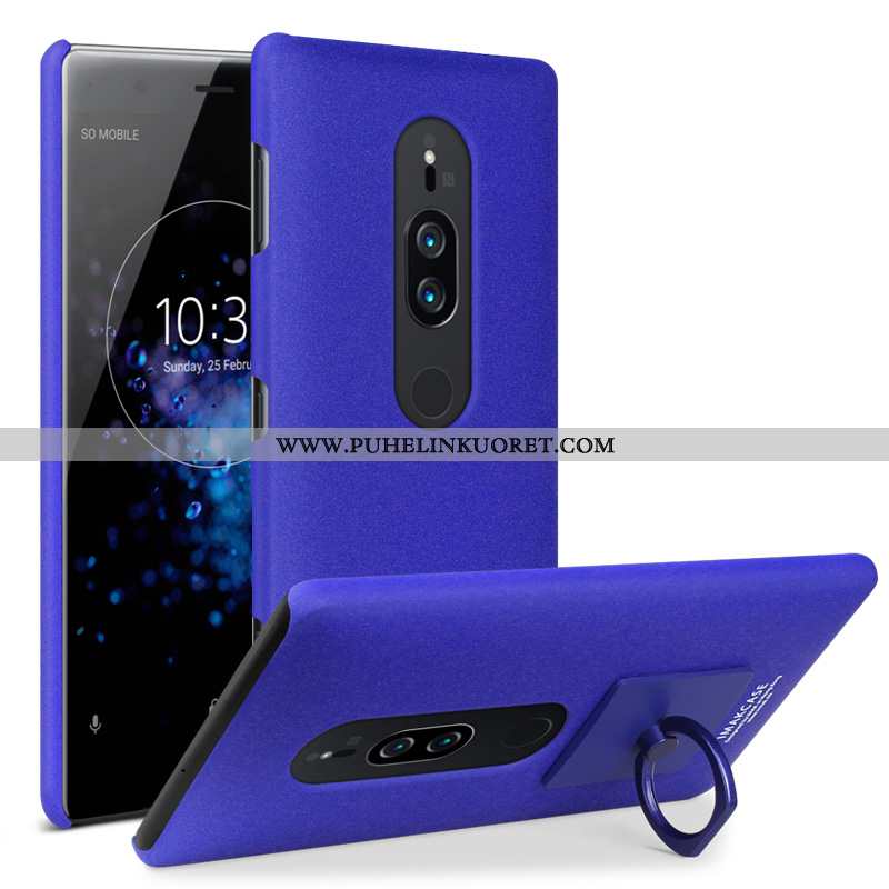 Kuoret, Kotelo Sony Xperia Xz2 Premium Pesty Suede Nahka Kuori Musta Puhelimen Mustat