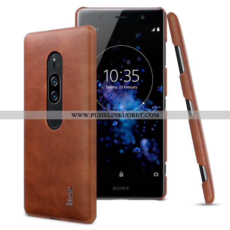 Kuoret, Kotelo Sony Xperia Xz2 Premium Pesty Suede Nahka Kuori Musta Puhelimen Mustat