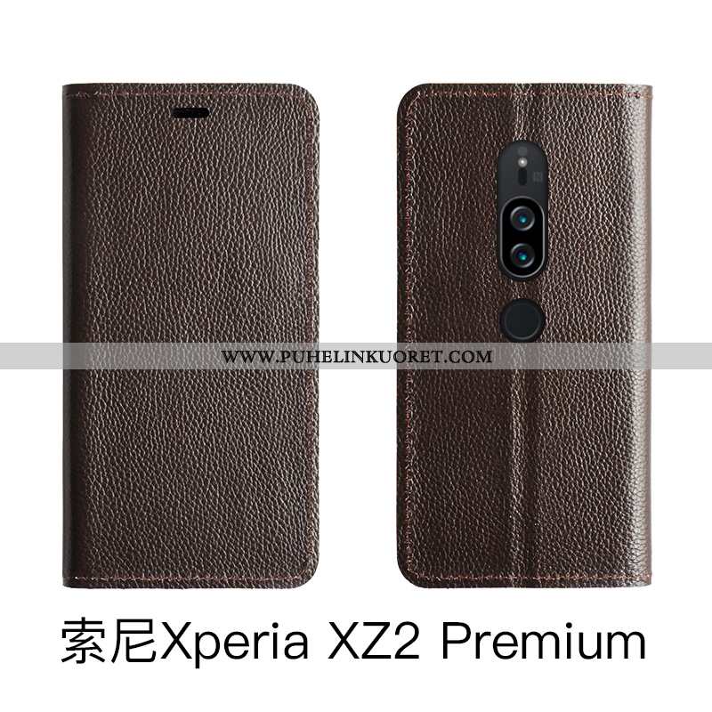 Kuoret, Kotelo Sony Xperia Xz2 Premium Aito Nahka Punainen Kuori Kuoret Puhelimen