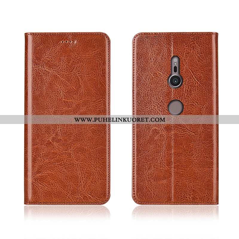 Kotelo, Kuori Sony Xperia Xz2 Kukkakuvio Pehmeä Neste Suojaus Nahkakuori Khaki