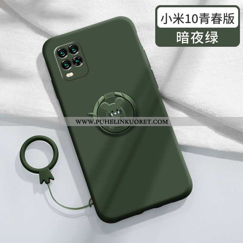Kuori, Kuoret Xiaomi Mi 10 Lite Suojaus Pesty Suede Rakastunut Rengas Suuntaus Punainen