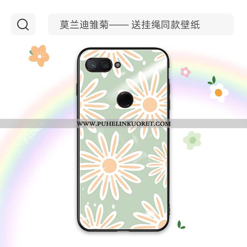 Kuoret, Kotelo Xiaomi Mi 8 Lite Silikonikuori Suojaus Kuori Lasi Murtumaton Vihreä