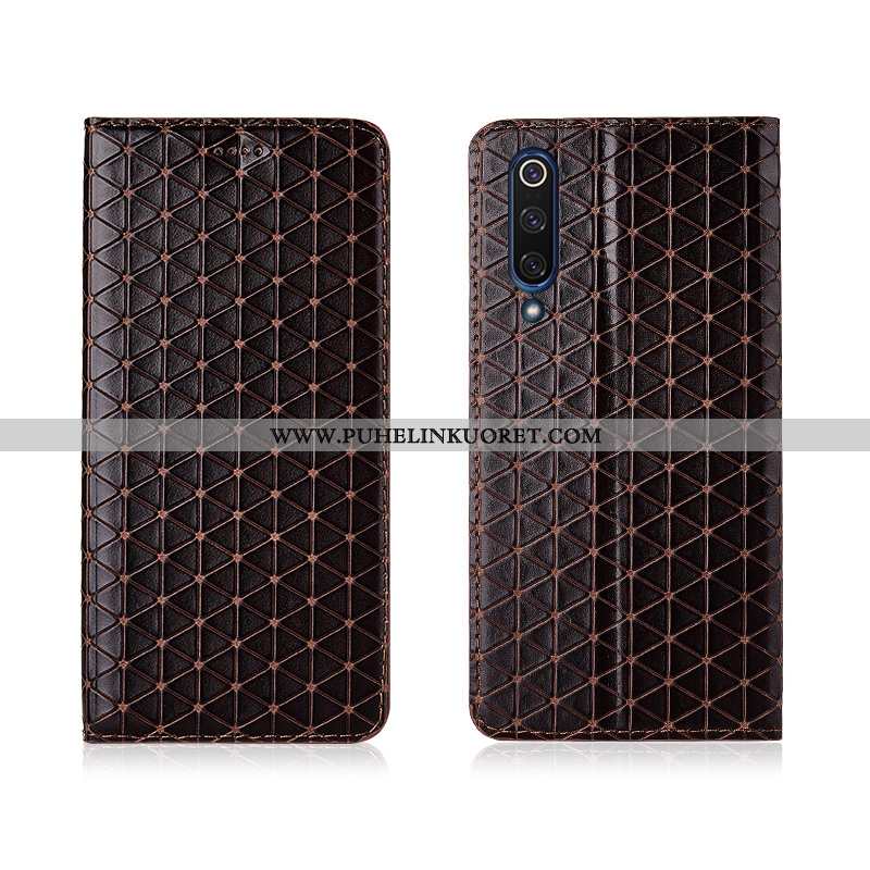 Kuoret, Kotelo Xiaomi Mi 9 Lite Aito Nahka Pehmeä Neste Puhelimen Uusi Kuoret Ruskea