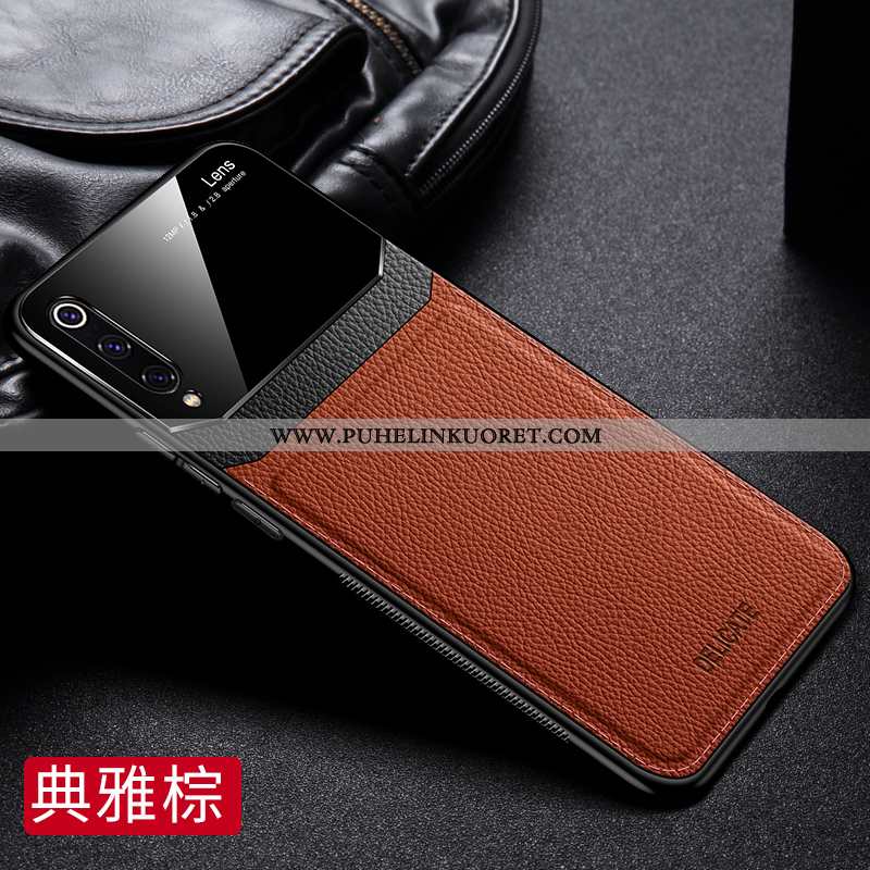 Kotelo, Kuori Xiaomi Mi 9 Suojaus Lasi Puhelimen Pehmeä Neste Nahkakuori Ruskea