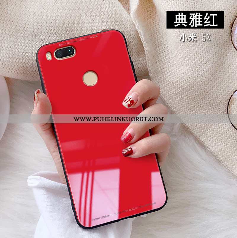 Kuoret, Kotelo Xiaomi Mi A1 Suojaus Lasi Suuntaus Pieni Jauhe Pinkki