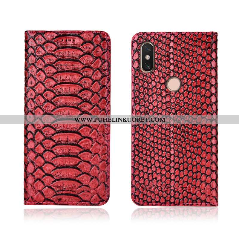 Kuori, Kuoret Xiaomi Mi Max 3 Nahkakuori Aito Nahka Puhelimen Murtumaton Pehmeä Neste Tummansiniset