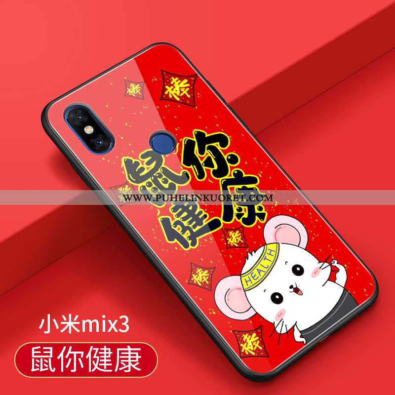 Kuoret, Kotelo Xiaomi Mi Mix 3 Suojaus Lasi Murtumaton Pehmeä Neste Persoonallisuus Punainen