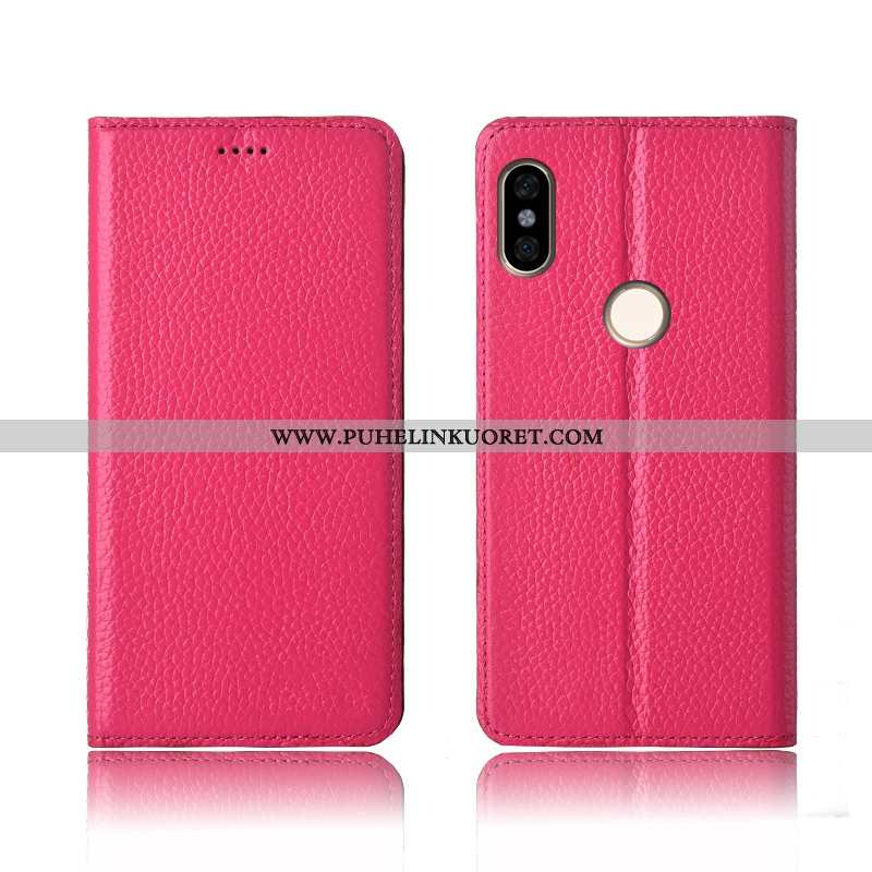 Kuori, Kuoret Xiaomi Redmi Note 6 Pro Aito Nahka Pehmeä Neste Pieni Nahkakuori Puhelimen Pinkki