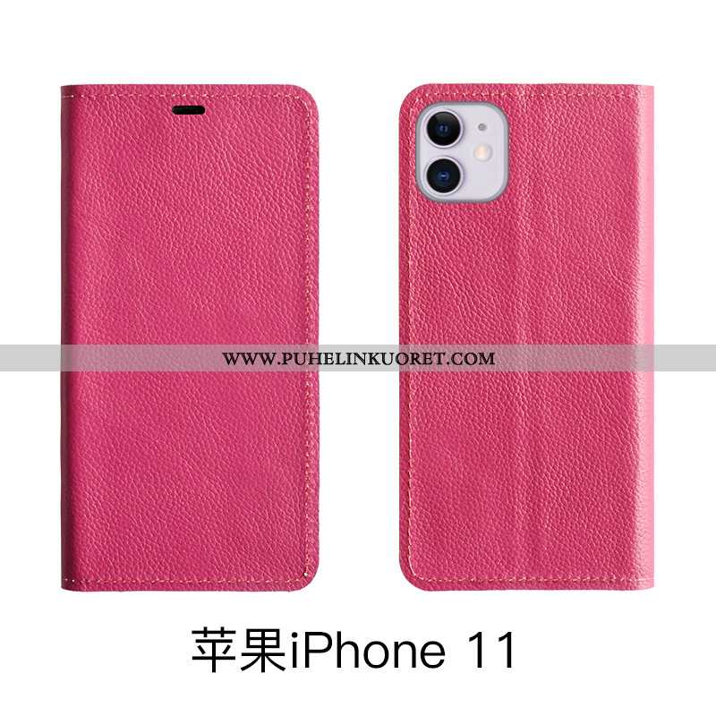 Kotelo, Kuori iPhone 11 Suojaus Nahkakuori Aito Nahka Kuoret All Inclusive Ruskea