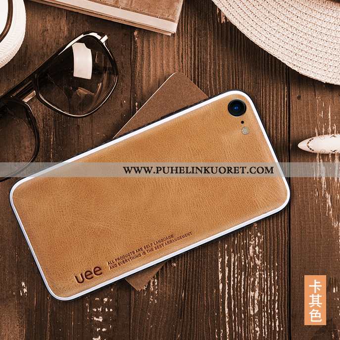 Kuori, Kuoret iPhone 7 Aito Nahka Nahka Punainen Suojauskuori Kotelo