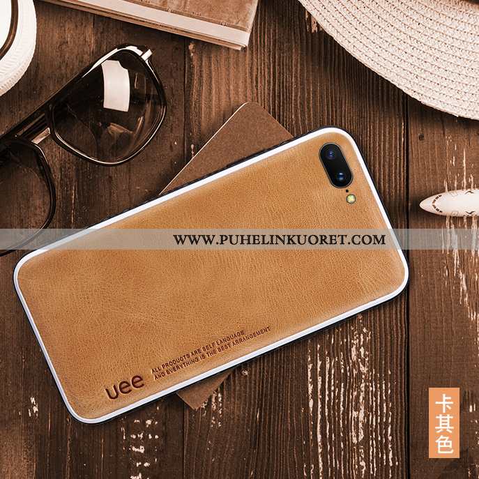 Kuoret, Kotelo iPhone 8 Plus Aito Nahka Nahka Lehmä Suojaus Puhelimen Tummansiniset
