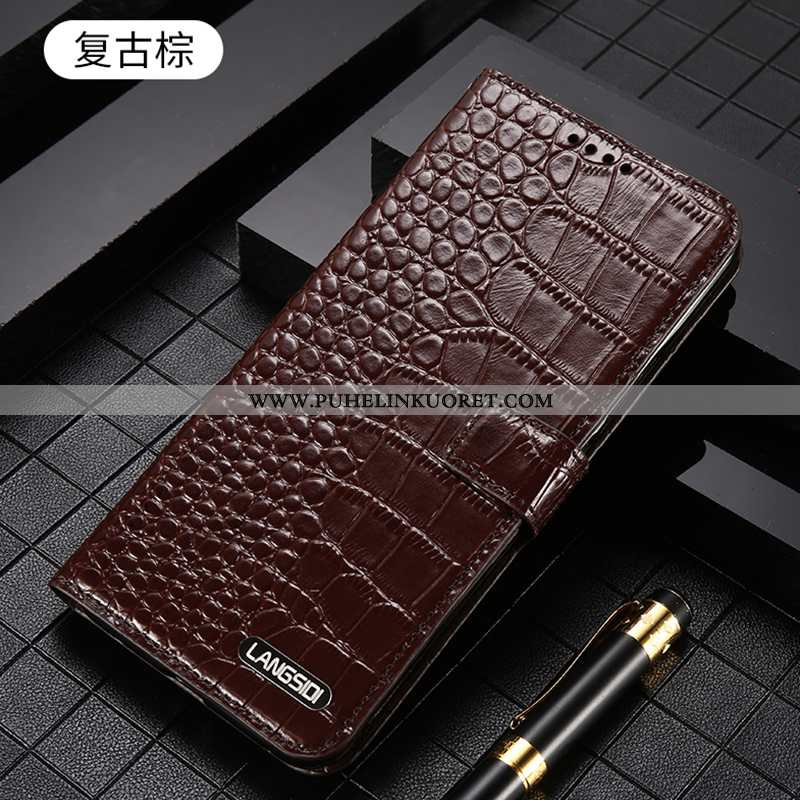 Kuori, Kuoret iPhone 8 Plus Suojaus Nahkakuori Simpukka Kuori Liiketoiminta Ruskea