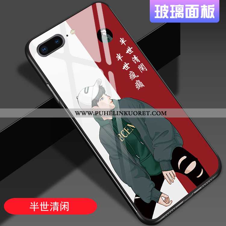 Kotelo, Kuori iPhone 8 Plus Silikoni Lasi Net Red Luova Punainen