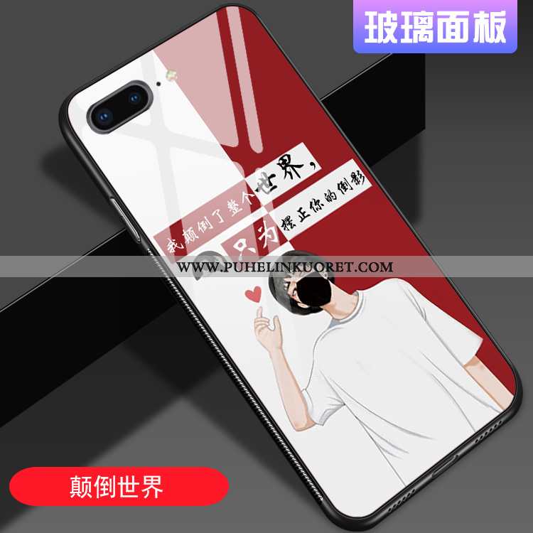 Kotelo, Kuori iPhone 8 Plus Silikoni Lasi Net Red Luova Punainen