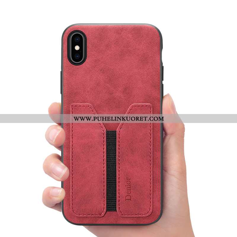 Kotelo, Kuori iPhone Xs Max Nahkakuori Salkku Puhelimen Harmaa