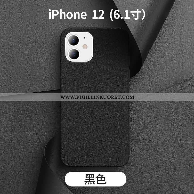 Kuoret, Kotelo iPhone 12 Suojaus Nahkakuori Violetti Puhelimen Nahka