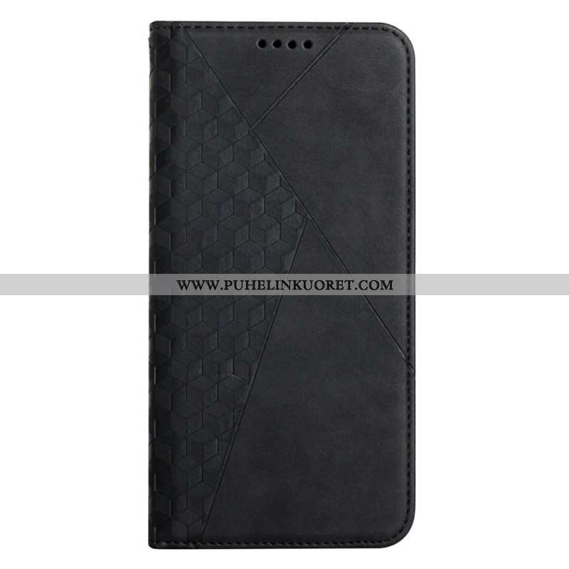 Puhelinkuoret Moto E40 / E30 / E20 Kotelot Flip Geo-nahkaefekti