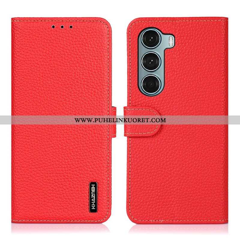 Kotelot Moto G200 5G Aitoa Nahkaa Litsi Khazneh