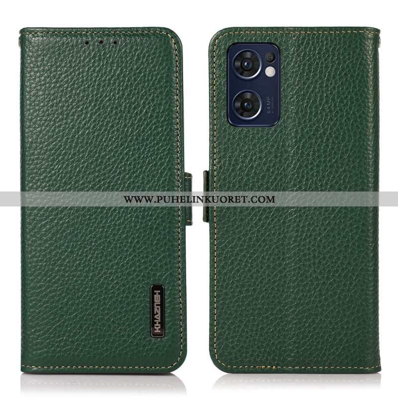 Kotelot Oppo Find X5 Lite Litsi Nahka Khazneh Rfid