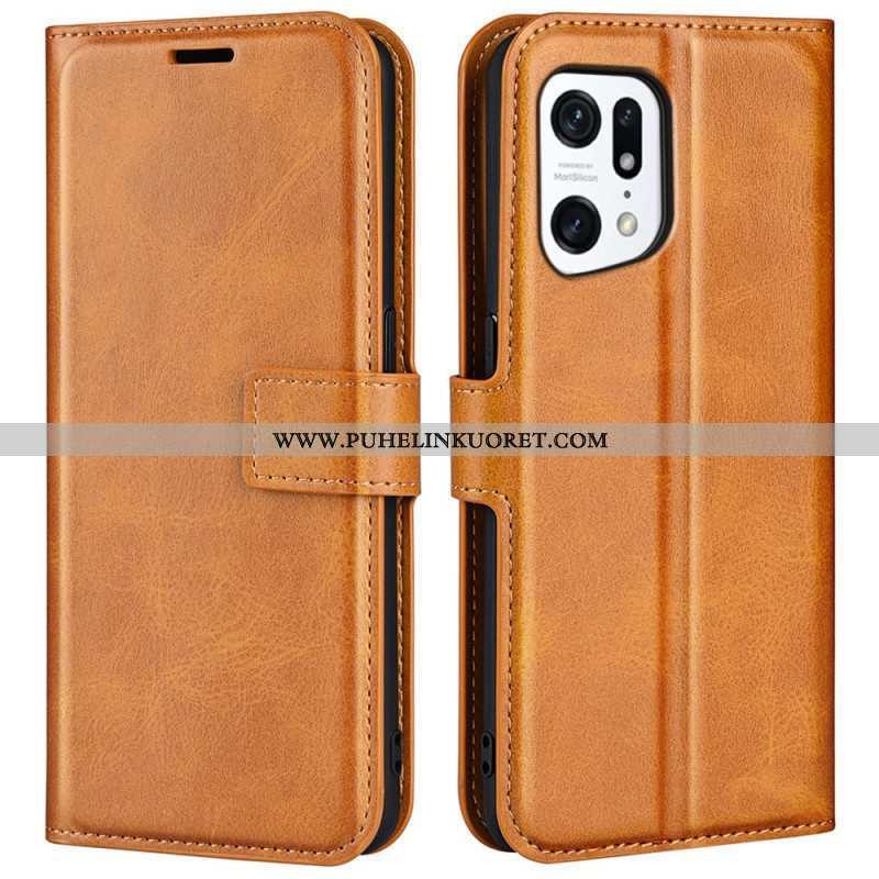 Nahkakotelo Oppo Find X5 Ohut Extreme Leather -efekti