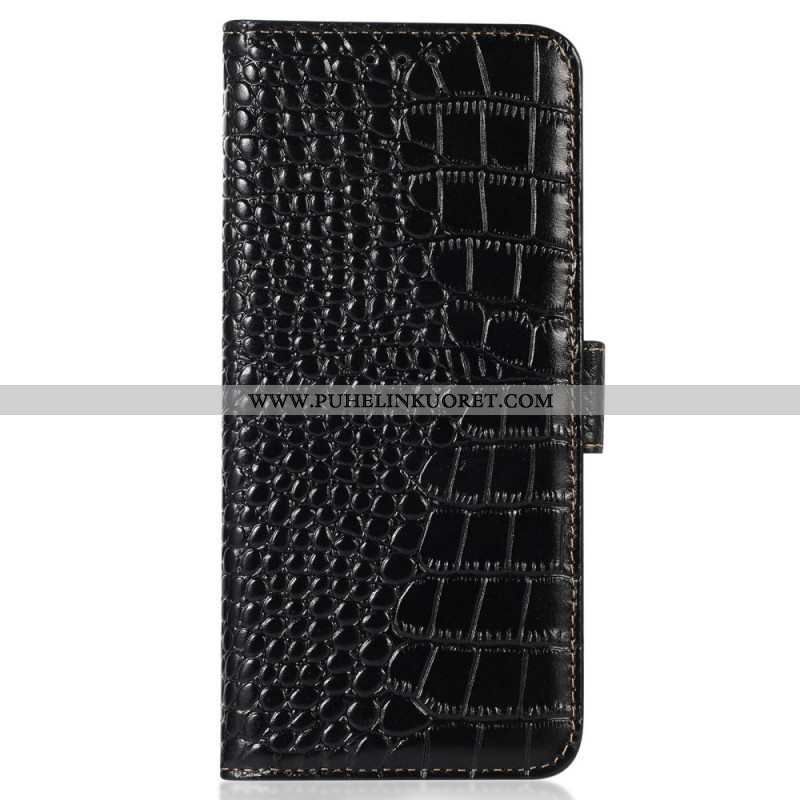 Nahkakotelo Oppo Reno 7 Rfid Crocodile Style Aitoa Nahkaa