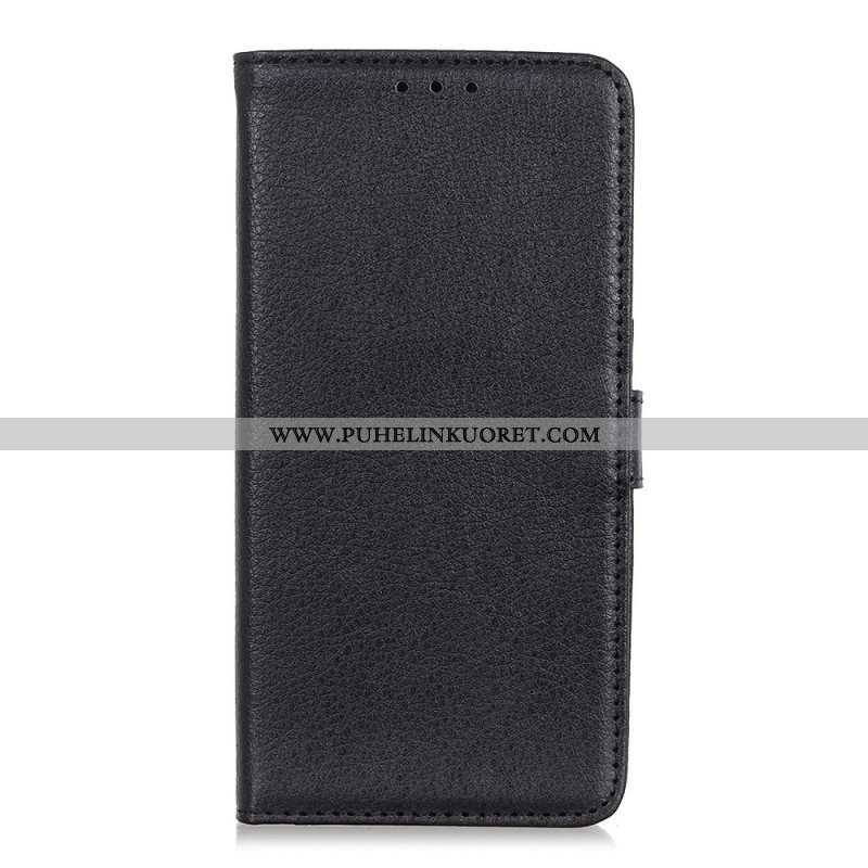 Nahkakotelo Samsung Galaxy A13 5G / A04s Premium Lychee Faux Leather