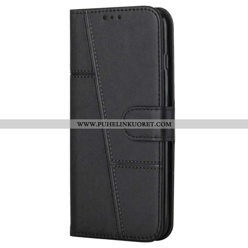 Kotelot Samsung Galaxy A13 5G / A04s Suojaketju Kuori Strappy Geo Leather Effect