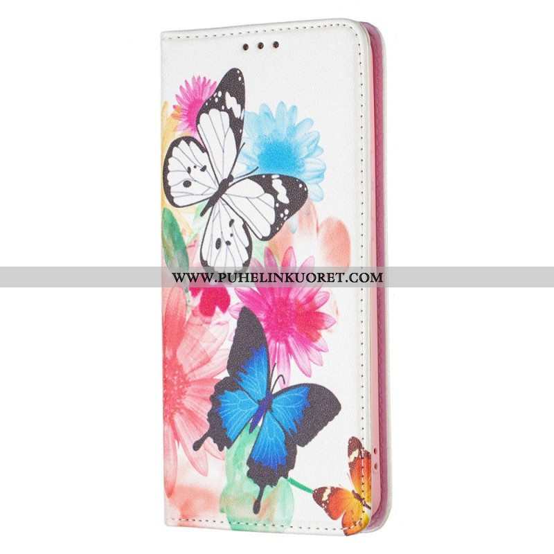 Puhelinkuoret Samsung Galaxy A53 5G Kotelot Flip Värikkäitä Perhosia