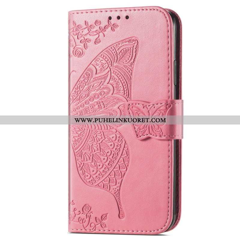 Flip Case Samsung Galaxy A54 5G Barokki Perhonen