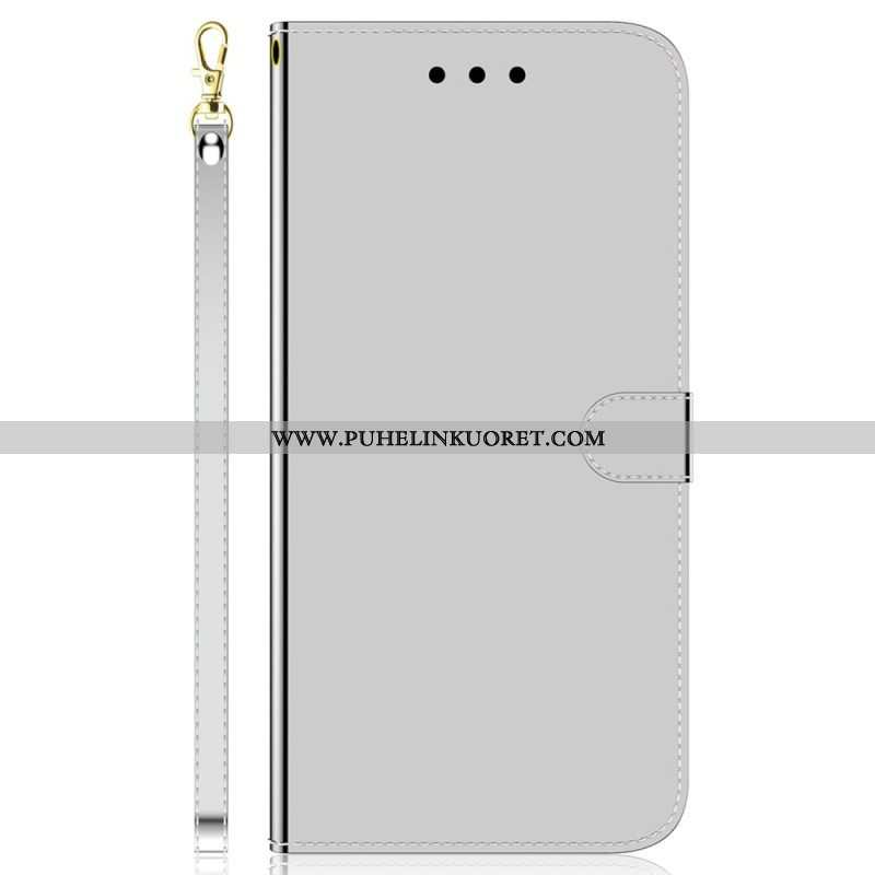 Flip Case Samsung Galaxy M13 Peili Ja Kaulanauha