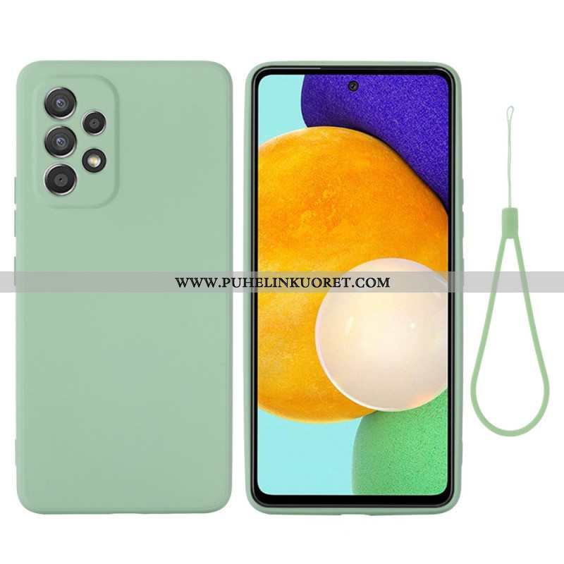 Kuori Samsung Galaxy M53 5G Nestemäinen Silikoni Kaulanauhalla