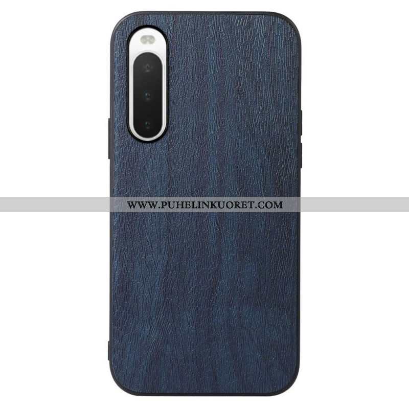 Kuori Sony Xperia 10 IV Faux Leather Puun Rakenne