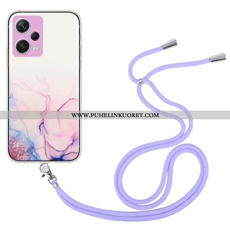 Kuori Xiaomi Redmi Note 12 Pro Kiristysnyörillä Marmorijohdolla