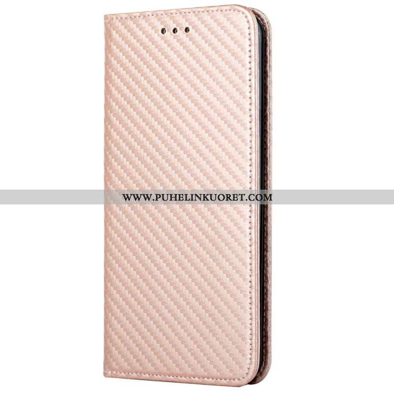 Puhelinkuoret iPhone 14 Plus Kotelot Flip Hiilikuitu Kaulanauhalla