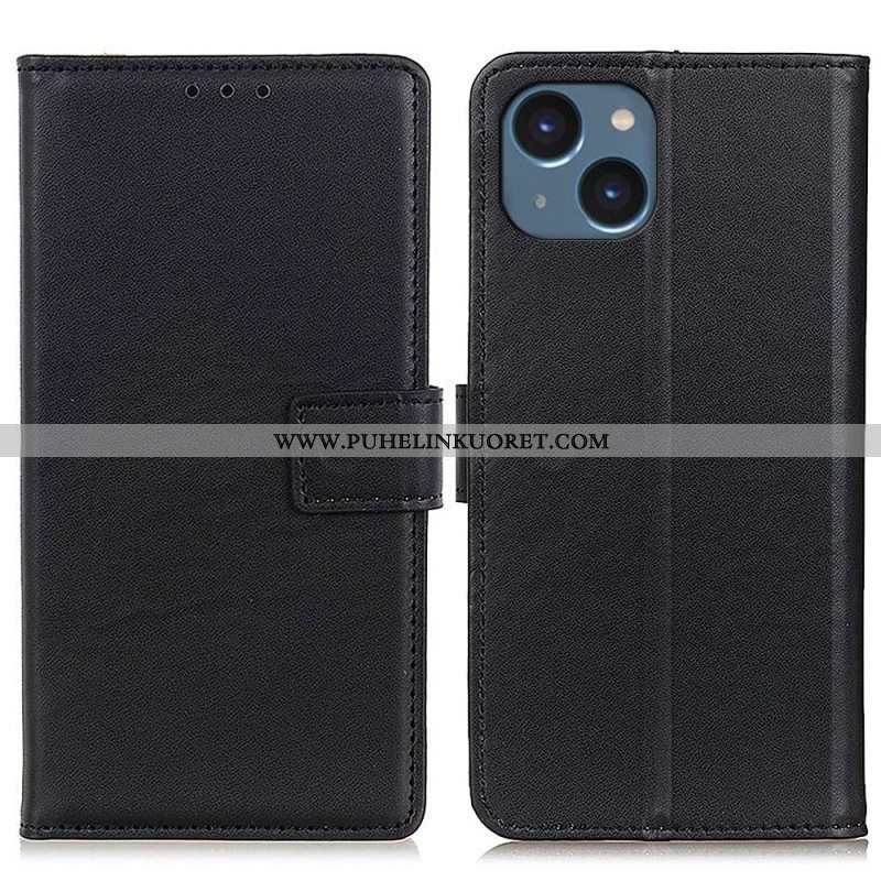 Nahkakotelo iPhone 14 Plus Yksinkertainen Nahkaefekti