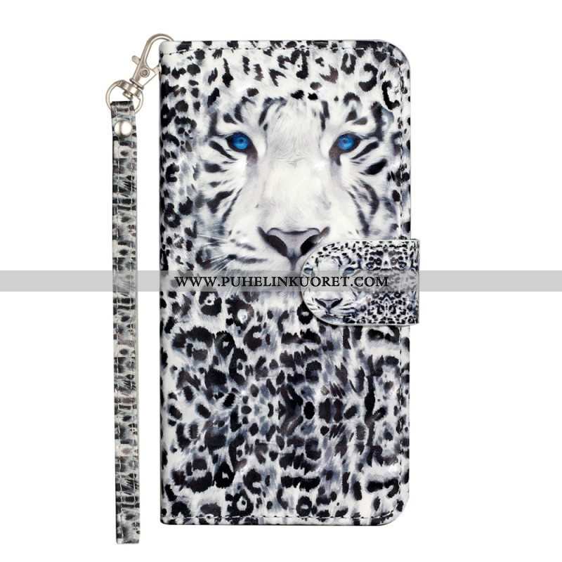 Kotelot iPhone 15 Plus Suojaketju Kuori 3d Leopard Hihnalla