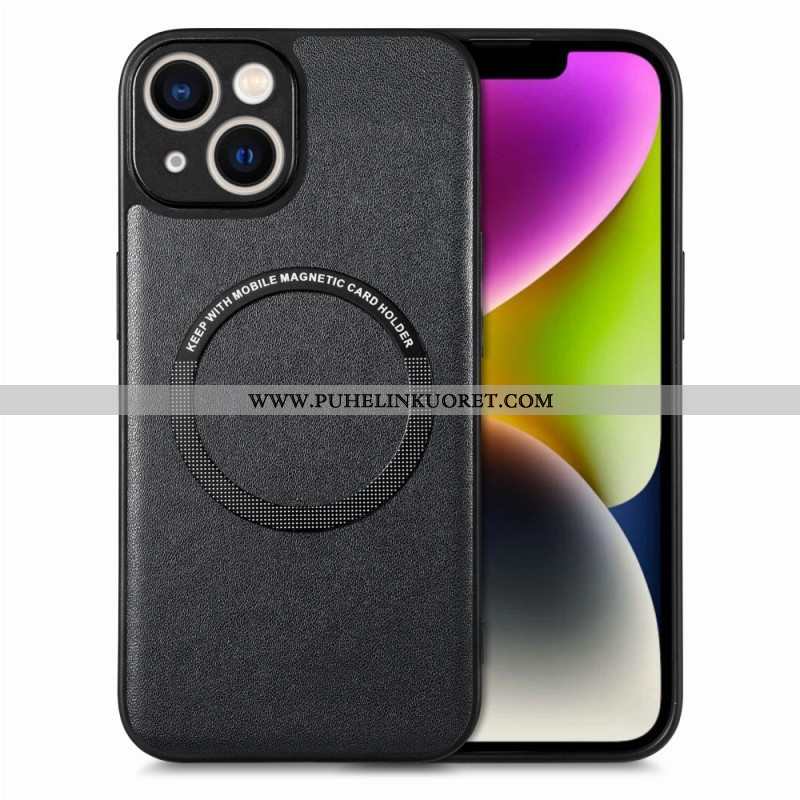 Kuori iPhone 15 Plus Nahkaefekti Magsafe-yhteensopiva
