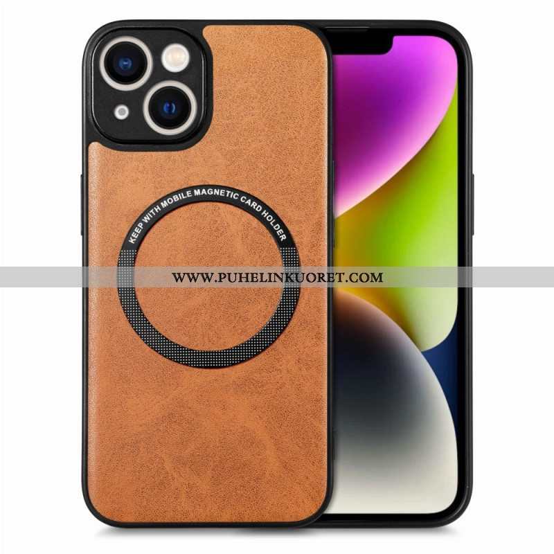 Kuori iPhone 15 Plus Nahkaefekti Magsafe-yhteensopiva