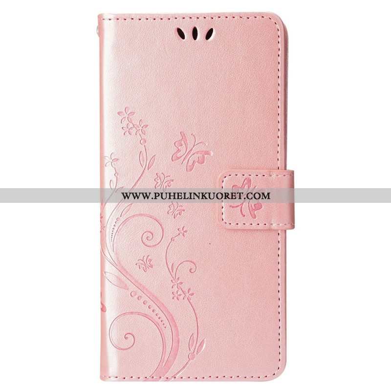 Kotelot iPhone 15 Plus Kukkia Ja Perhosia