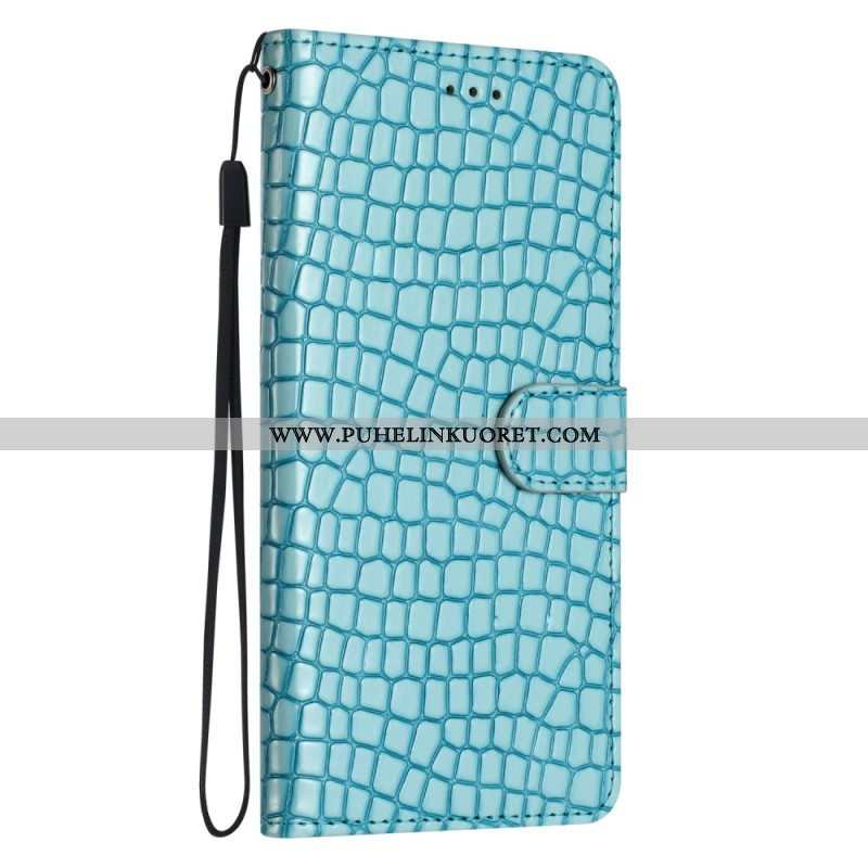 Kotelot iPhone 15 Plus Krokotiilityyli Hihnalla