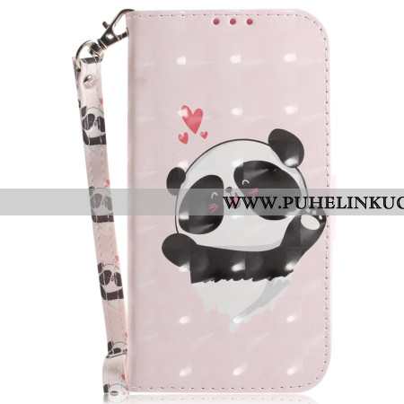 Kotelot iPhone 16 Pro Max Panda Love Hihnalla